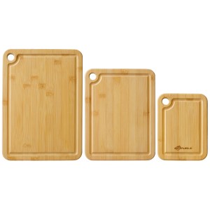 3Pc Bamboo Cutting & Serving Board Set with hanging holes 1 3Pc Bamboo Cutting & Serving Board Set with hanging holes 1