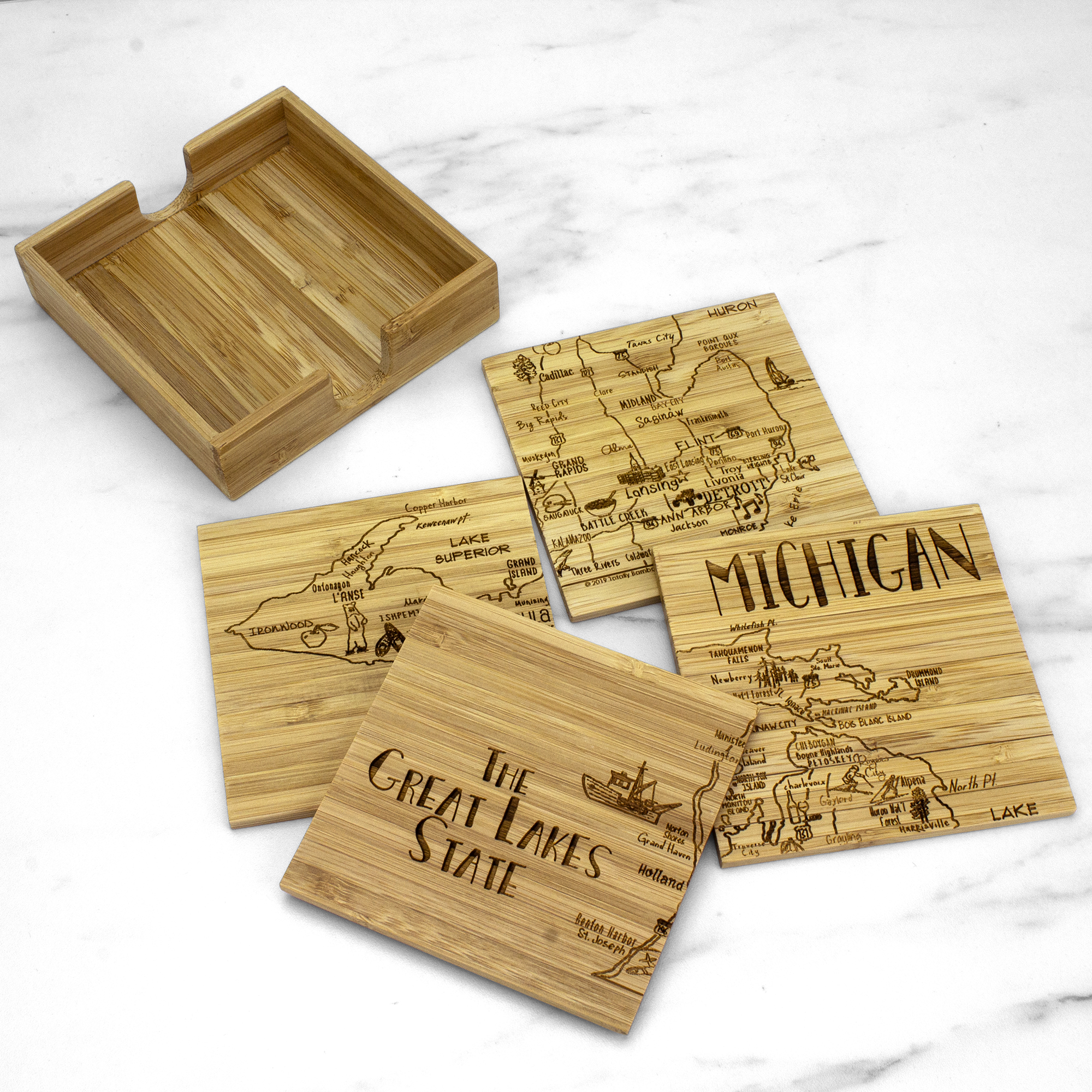 Michigan Puzzle Coaster Set 1