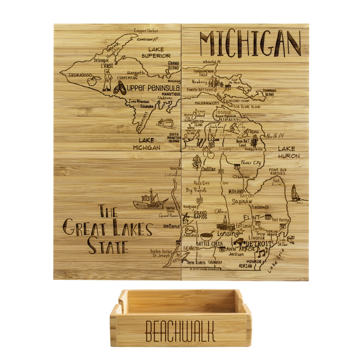 Michigan Puzzle Coaster Set 1