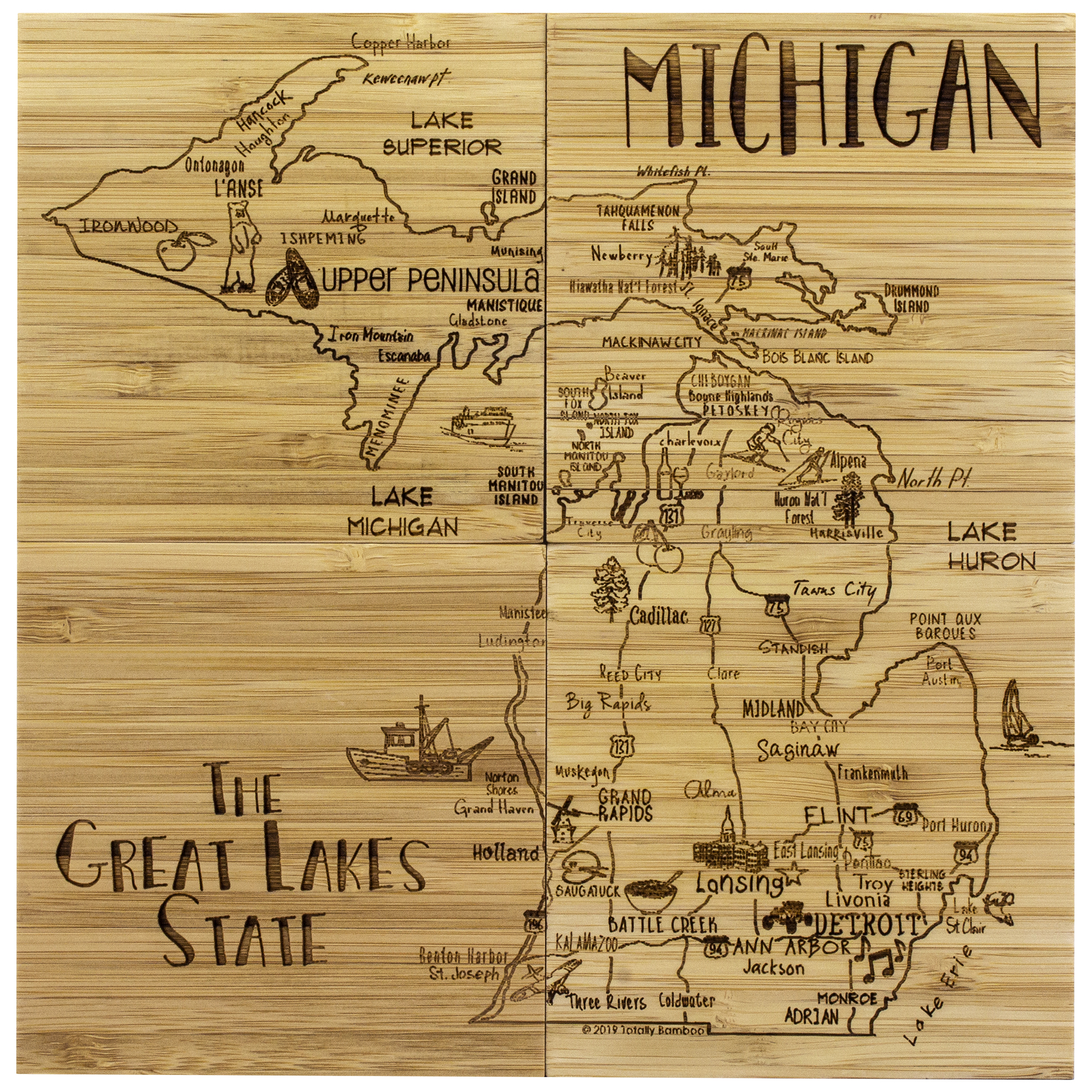 Michigan Puzzle Coaster Set 1