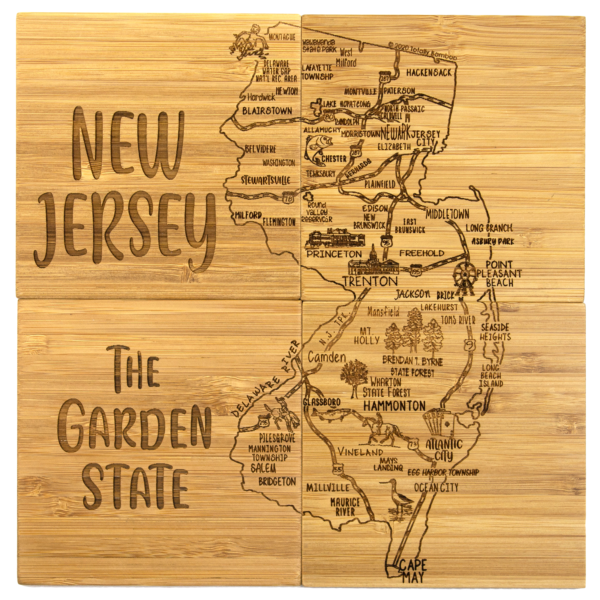 New Jersey Puzzle Coaster Set 1