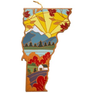 Vermont State Shaped Serving & Cutting Board w/Artwork by Summer Stokes 2 Vermont State Shaped Serving & Cutting Board w/Artwork by Summer Stokes 2