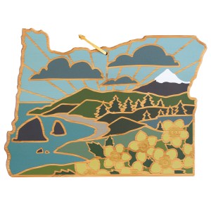 Oregon State Shaped Cutting & Serving Board w/Artwork by Summer Stokes 2 Oregon State Shaped Cutting & Serving Board w/Artwork by Summer Stokes 2