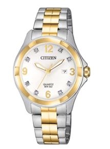 CitizenĀ® Ladies Quartz Two-Tone Stainless Steel Watch w/White & Brilliant Crystal Dial 1 CitizenĀ® Ladies Quartz Two-Tone Stainless Steel Watch w/White & Brilliant Crystal Dial 1