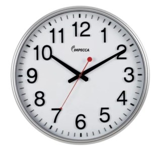 Impecca 18 Inch Railway Style Wall Clock Silver 1 Impecca 18 Inch Railway Style Wall Clock Silver 1