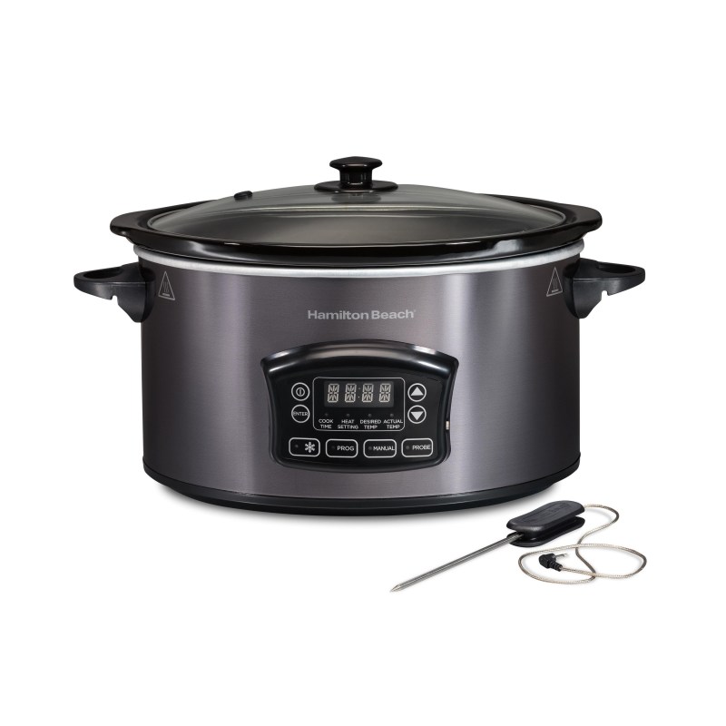 Hamilton Beach Programmable Defrost Slow Cooker, Temperature Probe, 6 Quart Capacity, 33768 2 Hamilton Beach Programmable Defrost Slow Cooker, Temperature Probe, 6 Quart Capacity, 33768 2