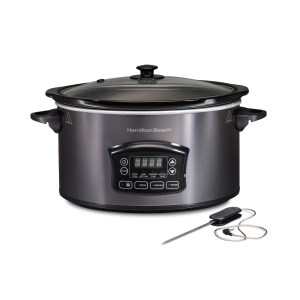 Hamilton Beach Programmable Defrost Slow Cooker, Temperature Probe, 6 Quart Capacity, 33768 2 Hamilton Beach Programmable Defrost Slow Cooker, Temperature Probe, 6 Quart Capacity, 33768 2