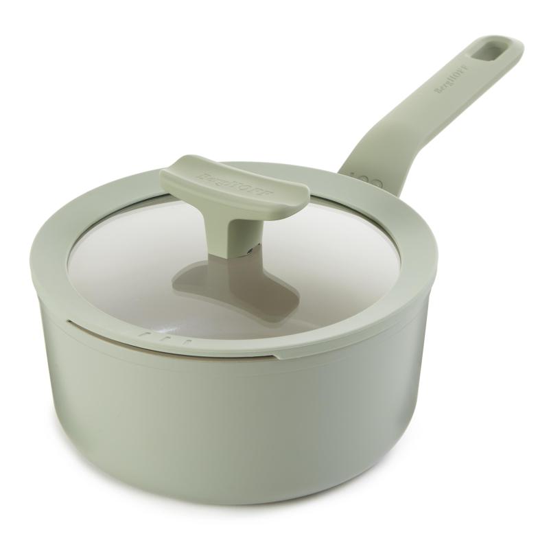 BergHoff Leo Balance 7" Alum Ns Covered Saucepan, Sage, 2.11Qt 2 BergHoff Leo Balance 7" Alum Ns Covered Saucepan, Sage, 2.11Qt 2