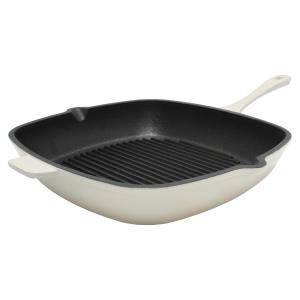 BergHoff Neo 11" Cast Iron Square Grill Pan, Meringue 2 BergHoff Neo 11" Cast Iron Square Grill Pan, Meringue 2