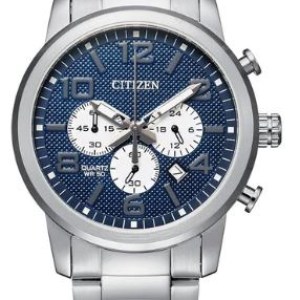 Citizen® Men%27s Quartz Silver-Tone Watch w/Blue Dial 1 Citizen® Men%27s Quartz Silver-Tone Watch w/Blue Dial 1