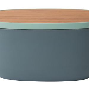 BergHoff Leo 12.5" Bamboo Bread Box With Cutting Board, Grey & Mint 2 BergHoff Leo 12.5" Bamboo Bread Box With Cutting Board, Grey & Mint 2