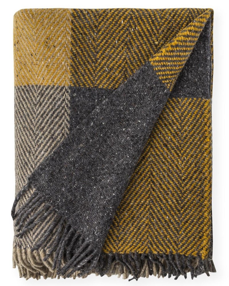 Avoca Peat Herringbone Donegal Heavy Throw 2 Avoca Peat Herringbone Donegal Heavy Throw 2