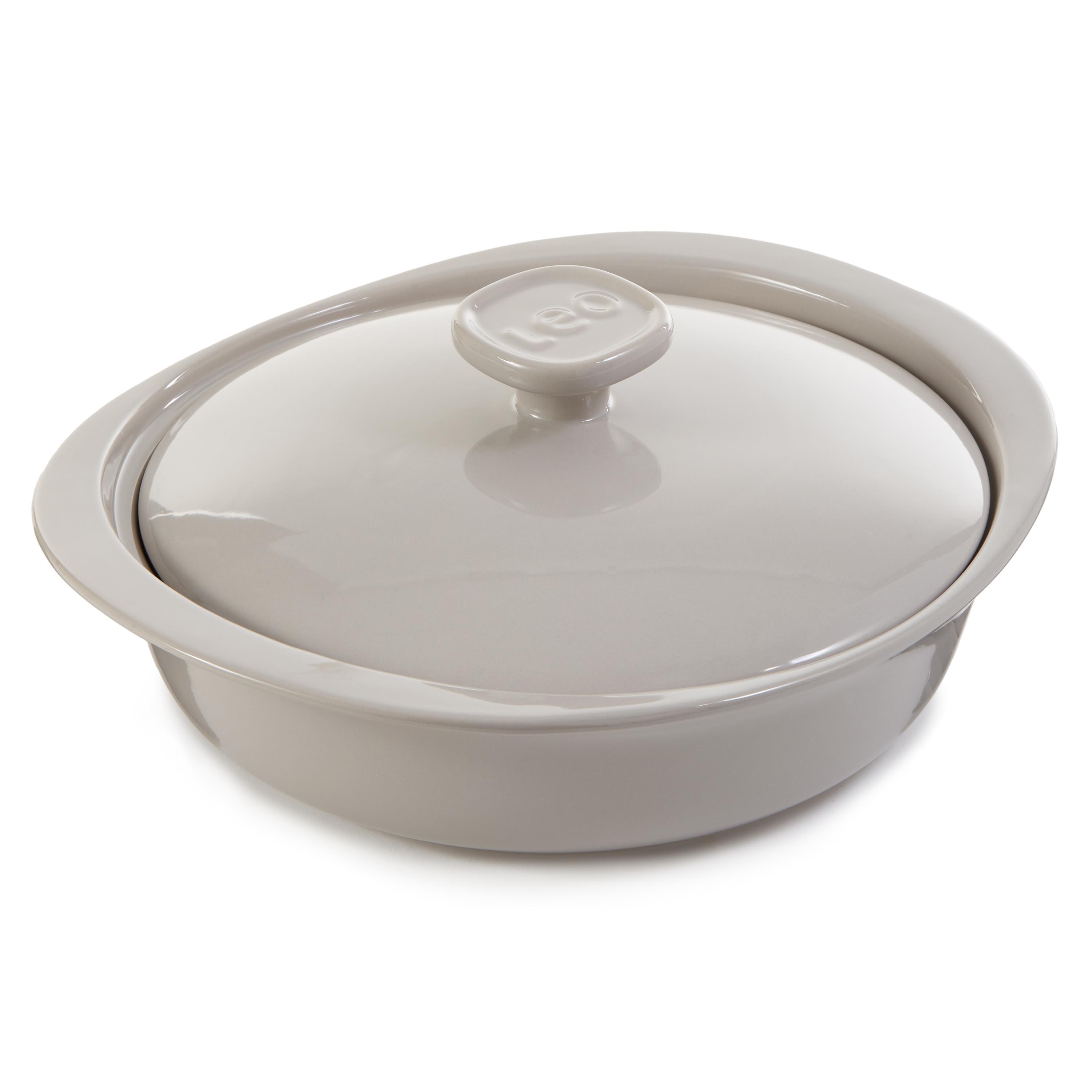 BergHoff Leo Balance Stoneware Casserole 9.5", 2.4Qt. w/Stone Cover, Moonmist 2 BergHoff Leo Balance Stoneware Casserole 9.5", 2.4Qt. w/Stone Cover, Moonmist 2