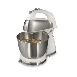 Hamilton Beach Classic Stand Mixer, 4 Quart Stainless Steel Bowl, 6 Speeds - White 2 Hamilton Beach Classic Stand Mixer, 4 Quart Stainless Steel Bowl, 6 Speeds - White 2
