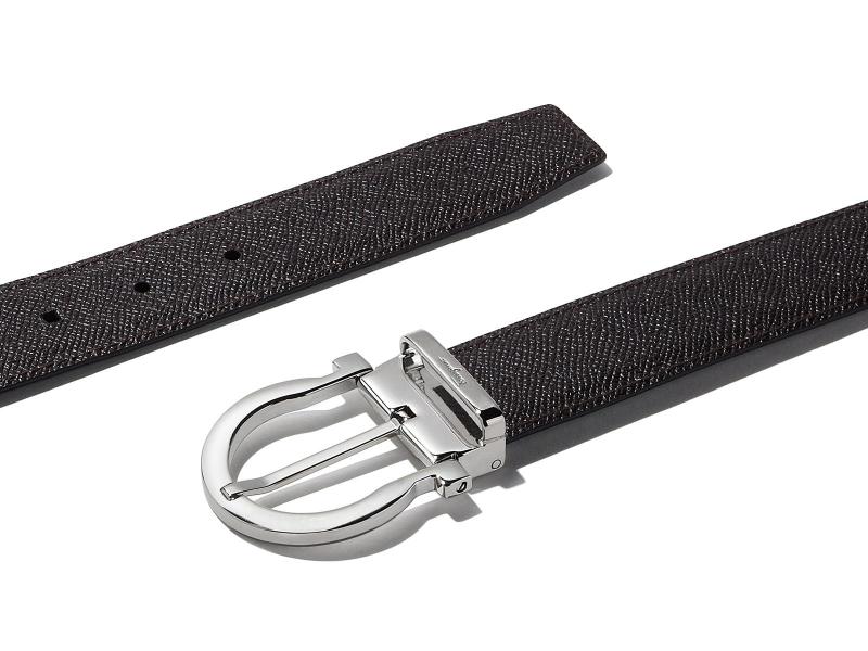 Salvatore Ferragamo Black/Hickory Brown Reversible And Adjustable Gancini Belt 2 Salvatore Ferragamo Black/Hickory Brown Reversible And Adjustable Gancini Belt 2
