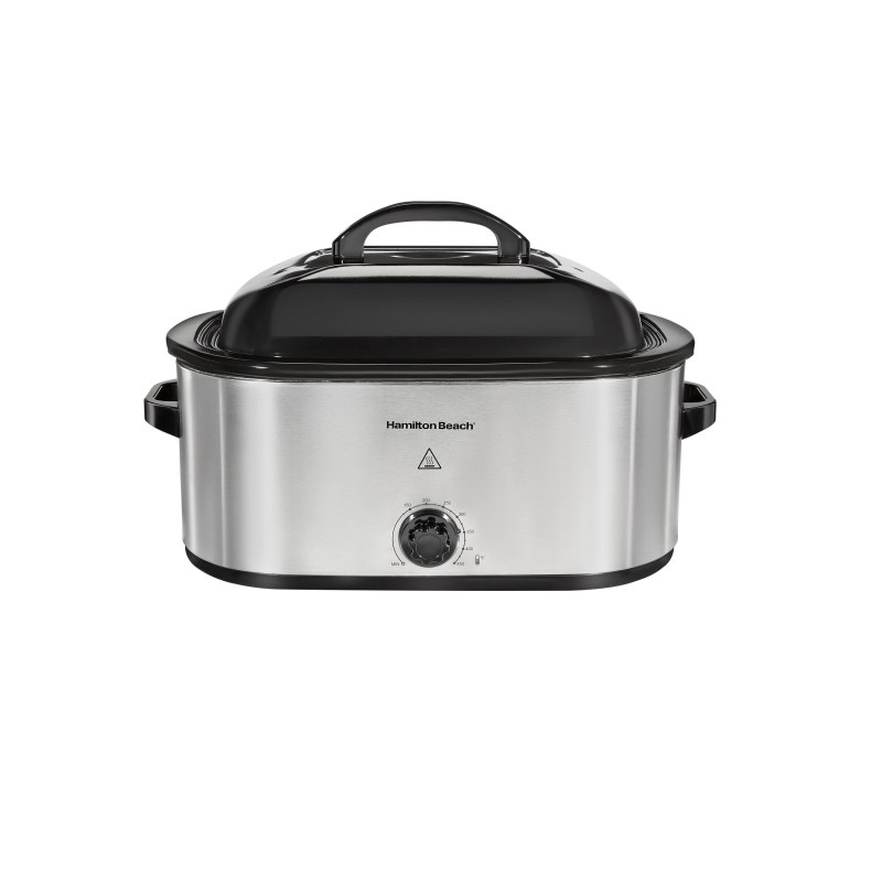 Hamilton Beach® Electric Roaster Oven Stainless Steel Finish w/Black Accents 22 Quarts 2 Hamilton Beach® Electric Roaster Oven Stainless Steel Finish w/Black Accents 22 Quarts 2