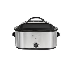 Hamilton Beach® Electric Roaster Oven Stainless Steel Finish w/Black Accents 22 Quarts 2 Hamilton Beach® Electric Roaster Oven Stainless Steel Finish w/Black Accents 22 Quarts 2