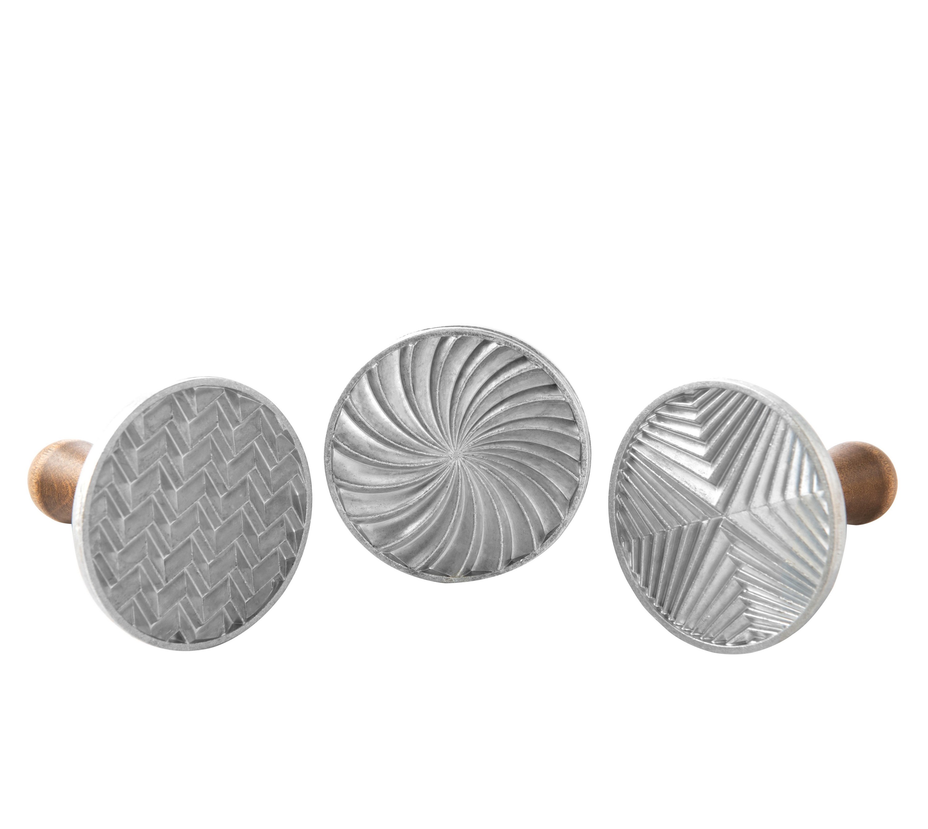 Nordic Ware Geo Cast Cookie Stamps - Set Of 3 2