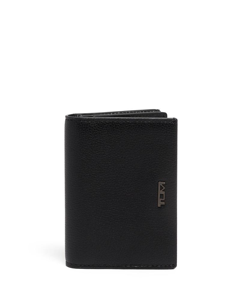 Tumi Nassau Gusseted Card Case- Black Texture Leather 2 Tumi Nassau Gusseted Card Case- Black Texture Leather 2