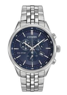 Citizen® Men%27s Chronograph Eco-Drive® Stainless Steel Watch w/Blue Dial 1 Citizen® Men%27s Chronograph Eco-Drive® Stainless Steel Watch w/Blue Dial 1