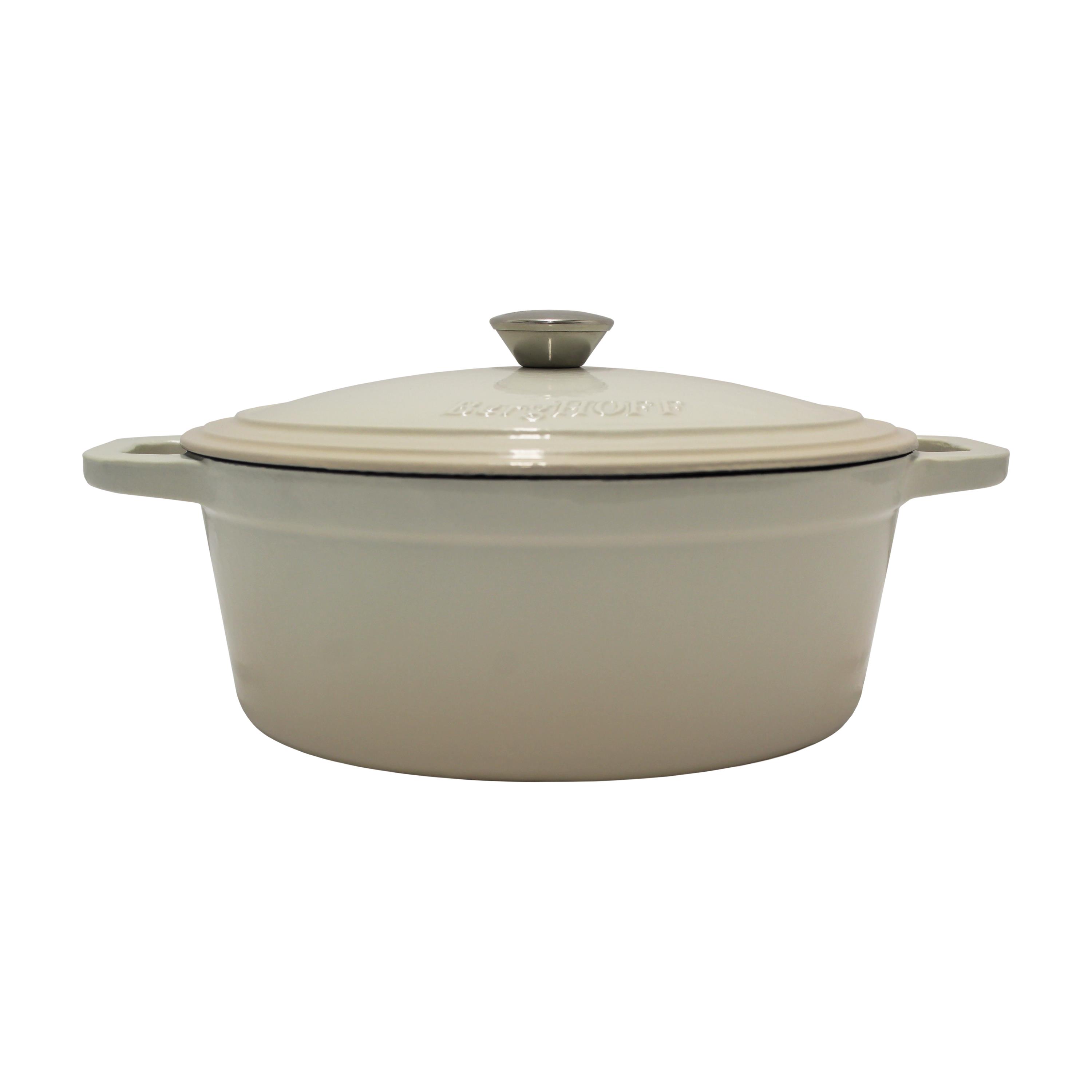 BergHoff® Neo 5Qt Cast Iron Oval Cov Dutch Oven Meringue 2 BergHoff® Neo 5Qt Cast Iron Oval Cov Dutch Oven Meringue 2
