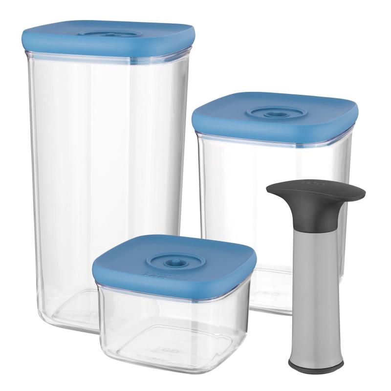 BergHoff Leo Vacuum Food Container Set (4X), Blue 2 BergHoff Leo Vacuum Food Container Set (4X), Blue 2