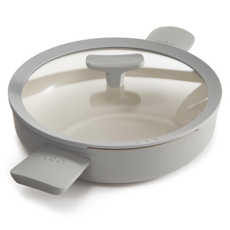 BergHoff Leo Balance, 10.25" Recycled Alum Ceramic Ns 3Qt Cov 2-Handle Sauté Pan, Moonmist 2 BergHoff Leo Balance, 10.25" Recycled Alum Ceramic Ns 3Qt Cov 2-Handle Sauté Pan, Moonmist 2