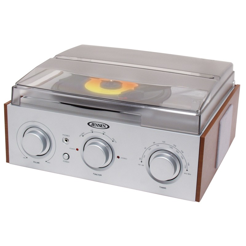 JensenĀ® 3-Speed Stereo Turntable w/ AM/FM Receiver & Stereo Speakers 1 JensenĀ® 3-Speed Stereo Turntable w/ AM/FM Receiver & Stereo Speakers 1