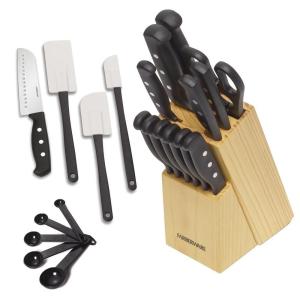 Farberware 22Pc Triple Rivet Never Needs Sharpening Knife Block W/ Kitchen Tools 2 Farberware 22Pc Triple Rivet Never Needs Sharpening Knife Block W/ Kitchen Tools 2