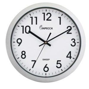Impecca 12 Inch Quiet Movement Wall Clock White 1 Impecca 12 Inch Quiet Movement Wall Clock White 1