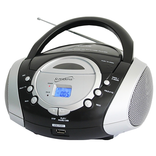 SuperSonic Portable MP3/CD Player w/ USB/AUX Inputs & AM/FM Radio 1 SuperSonic Portable MP3/CD Player w/ USB/AUX Inputs & AM/FM Radio 1