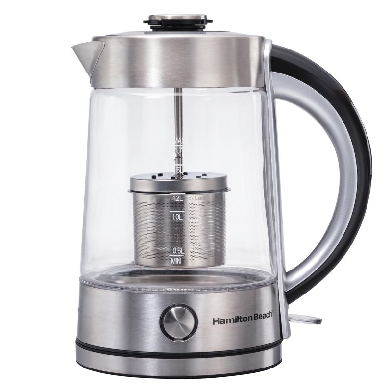 Hamilton Beach® 1.7 L Elegant Glass Kettle w/Tea Steeper 2 Hamilton Beach® 1.7 L Elegant Glass Kettle w/Tea Steeper 2
