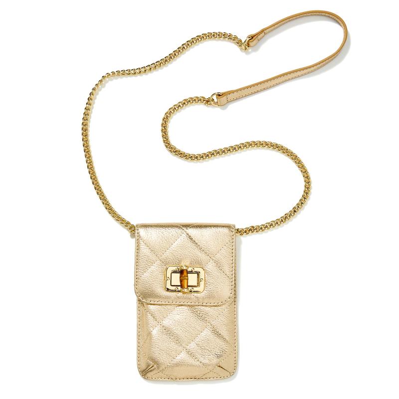 Lilly Pulitzer Quilted Lindley Leather Phone Crossbody - Gold 2 Lilly Pulitzer Quilted Lindley Leather Phone Crossbody - Gold 2