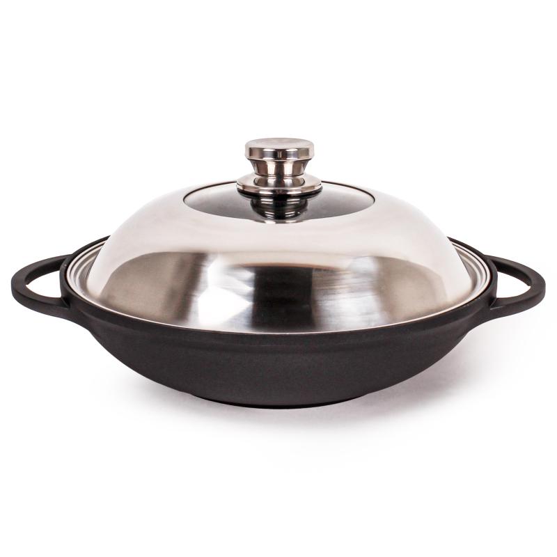 BergHoff Eurocast Covered Chinese Wok 12.25" 2 BergHoff Eurocast Covered Chinese Wok 12.25" 2