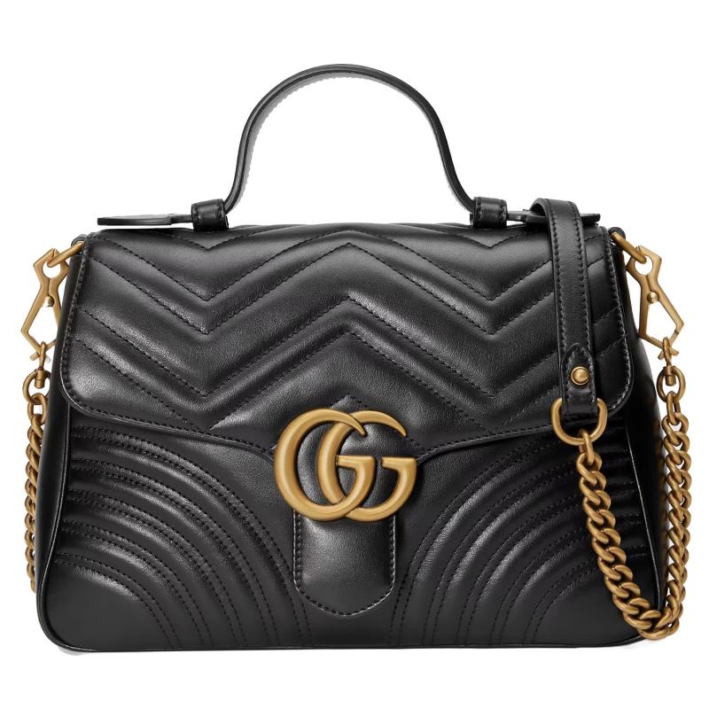 Gucci Gg Marmont Small Black Top Handle Bag 2 Gucci Gg Marmont Small Black Top Handle Bag 2