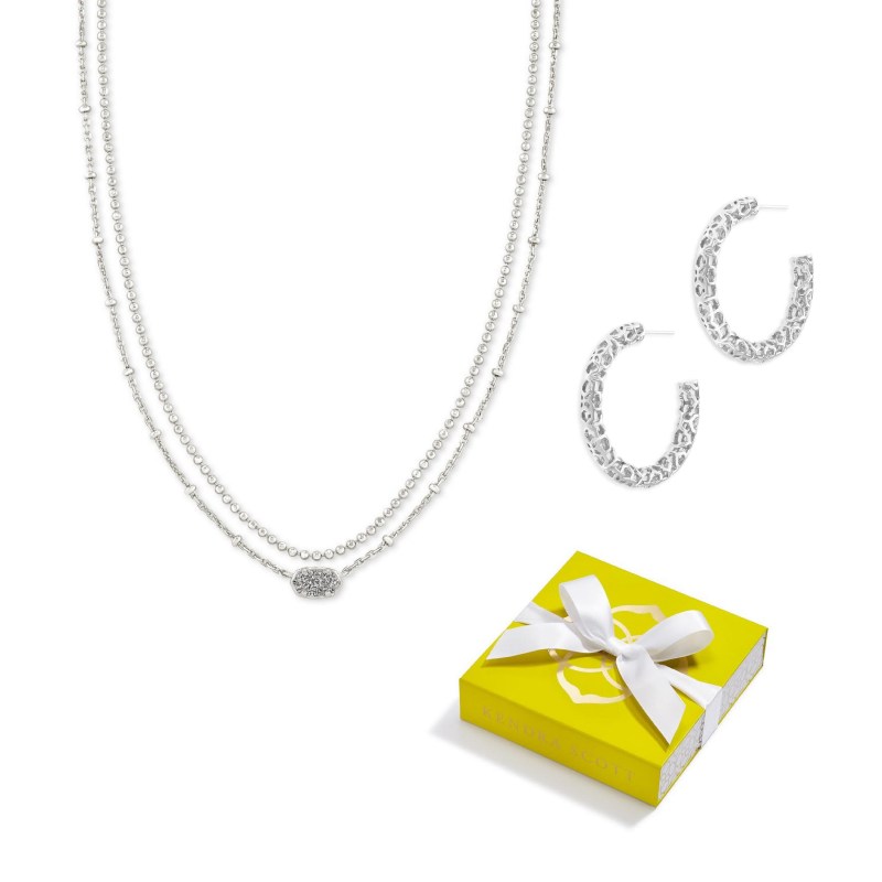 Kendra Scott Emilie Necklace & Maggie Hoop Earrings 2 Kendra Scott Emilie Necklace & Maggie Hoop Earrings 2