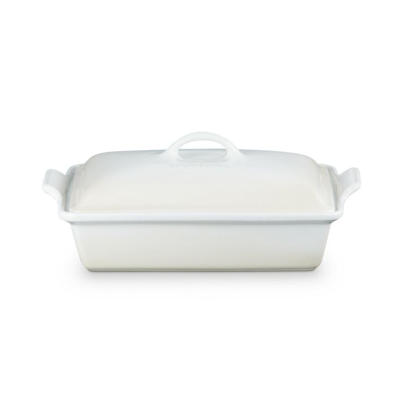 Le Creuset 4Qt Heritage Stoneware Covered Rectangular Casserole - Meringue 2 Le Creuset 4Qt Heritage Stoneware Covered Rectangular Casserole - Meringue 2