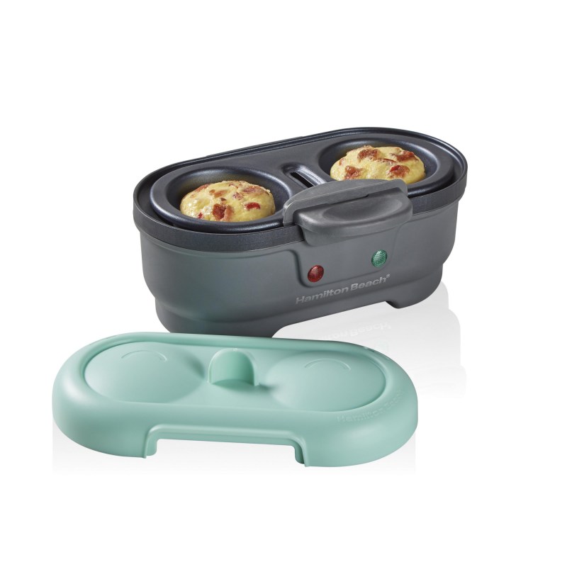 Hamilton Beach Egg Cooker, Egg Bites Maker & Poached Egg Maker, 2 Egg Capacity, Mint Lid 2 Hamilton Beach Egg Cooker, Egg Bites Maker & Poached Egg Maker, 2 Egg Capacity, Mint Lid 2