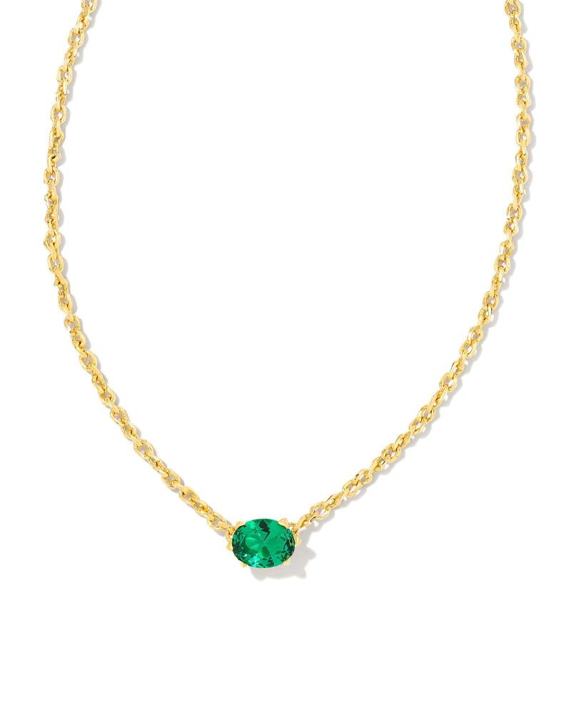 Kendra Scott Cailin Gold Pendant Necklace - Green Crystal 2 Kendra Scott Cailin Gold Pendant Necklace - Green Crystal 2