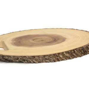 Lipper Acacia With Bark Oval Serving Tray w/ Handle 1 Lipper Acacia With Bark Oval Serving Tray w/ Handle 1