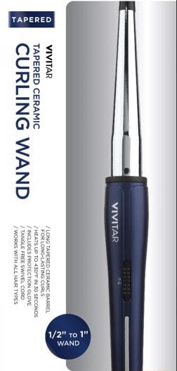 Vivitar® ½"-1" Blue Ceramic Curling Wand 1 Vivitar® ½"-1" Blue Ceramic Curling Wand 1