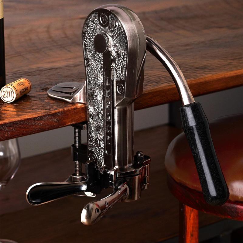Wine Enthusiast Legacy Corkscrew With Black Marble Handle (Pewter) 2 Wine Enthusiast Legacy Corkscrew With Black Marble Handle (Pewter) 2