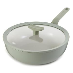 BergHoff Leo Balance Ceramic Wok Pan 11", 4.4Qt. w/Glass Lid, Recycled Aluminum, Sage 2 BergHoff Leo Balance Ceramic Wok Pan 11", 4.4Qt. w/Glass Lid, Recycled Aluminum, Sage 2