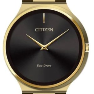 Citizen® Unisex Stiletto Eco-Drive® Stainless Steel Bracelet Watch (Gold/Black) 1 Citizen® Unisex Stiletto Eco-Drive® Stainless Steel Bracelet Watch (Gold/Black) 1