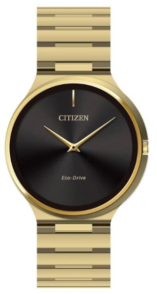 Citizen® Unisex Stiletto Eco-Drive® Stainless Steel Bracelet Watch (Gold/Black) 1 Citizen® Unisex Stiletto Eco-Drive® Stainless Steel Bracelet Watch (Gold/Black) 1