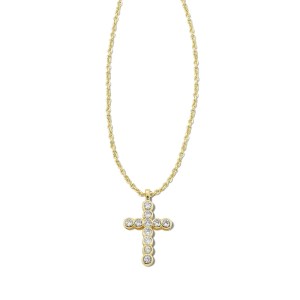 Kendra Scott Cross Crystal Pendant Necklace - Yellow Gold 2 Kendra Scott Cross Crystal Pendant Necklace - Yellow Gold 2