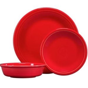 Fiesta 3 PC Scarlet Classic Bowls & Plates Placesetting 2 Fiesta 3 PC Scarlet Classic Bowls & Plates Placesetting 2