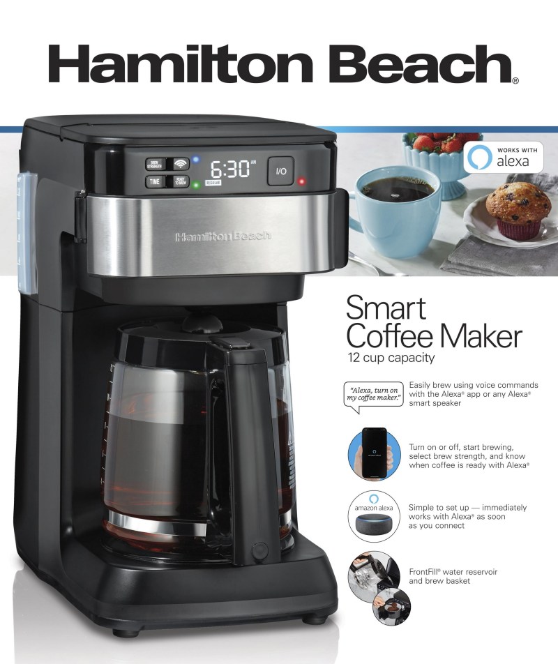 Hamilton Beach Works With Alexa Smart Coffee Maker, Programmable, 12 Cup Capacity, Black And Stainle 2 Hamilton Beach Works With Alexa Smart Coffee Maker, Programmable, 12 Cup Capacity, Black And Stainle 2
