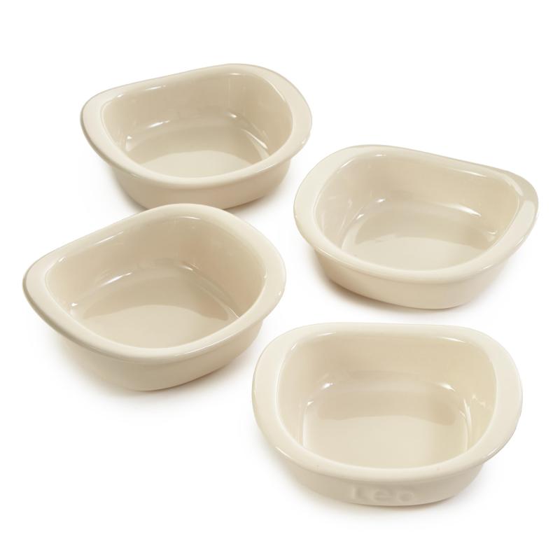 BergHoff Leo Balance Stonware E 4Pc Ramekin Crème Brulé Set 4.25", 7Oz., Moonbeam 2 BergHoff Leo Balance Stonware E 4Pc Ramekin Crème Brulé Set 4.25", 7Oz., Moonbeam 2