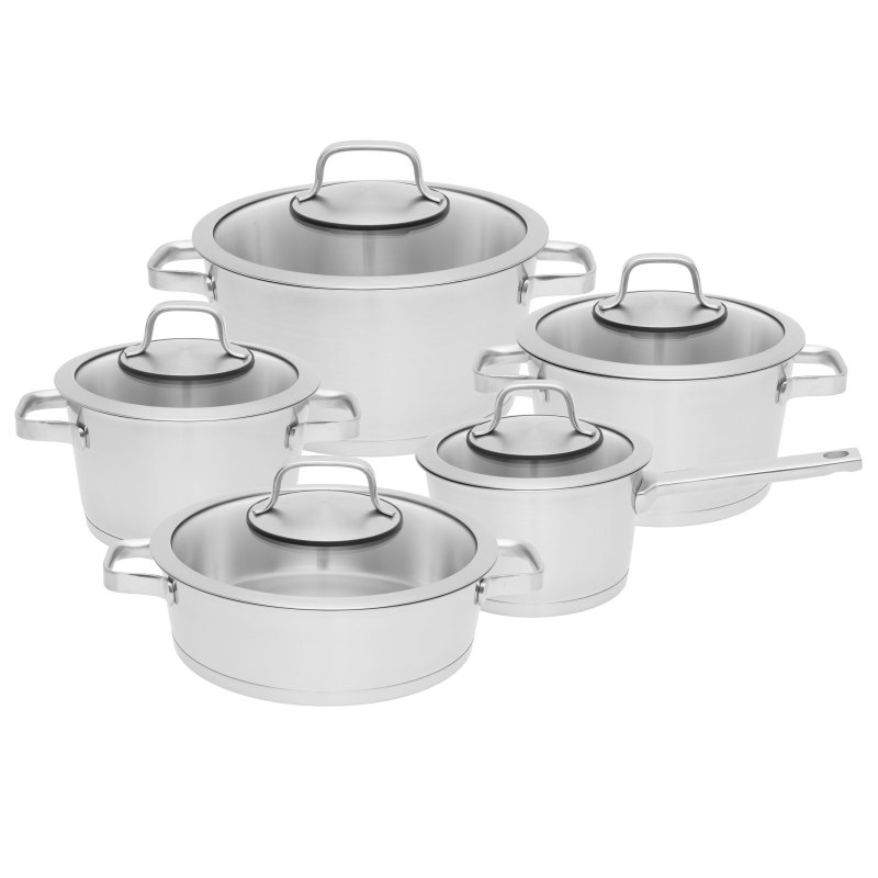 BergHoff Essentials 10Pc 18/10 Ss Cookware Set, Manhattan 2 BergHoff Essentials 10Pc 18/10 Ss Cookware Set, Manhattan 2